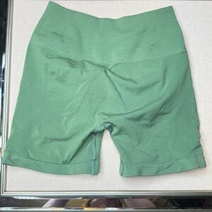 Extremely Rare color Alphalete Women's Green compression booty cinching shorts